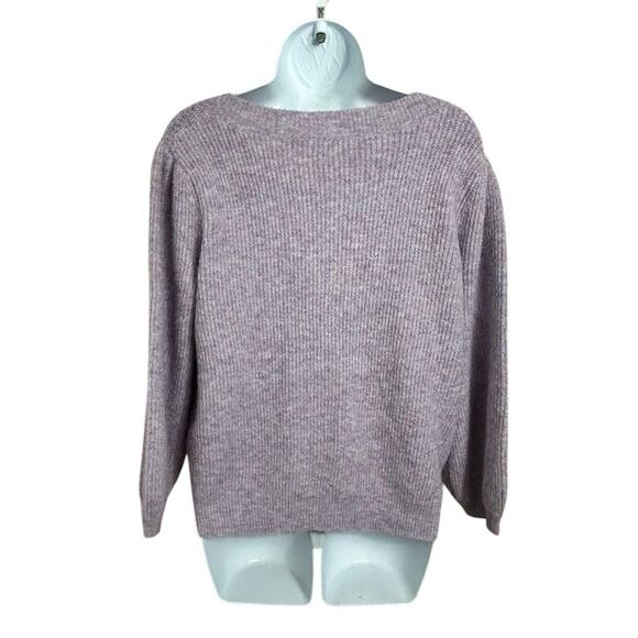 Skies Are Blue Lilac Jewelry Button Puff Sleeve Cardigan Sweater Size Large Soft - Picture 8 of 10